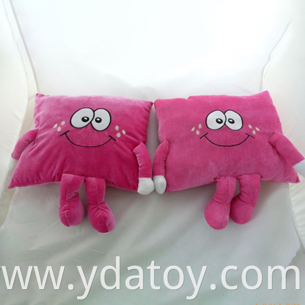 Comfortable pink square plush pillow